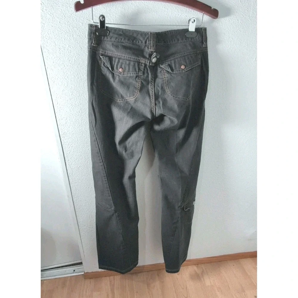 Athleta Women's Stretch Denim Dipper Cargo Jeans Size‎ 4 Gray Pants Athleisure